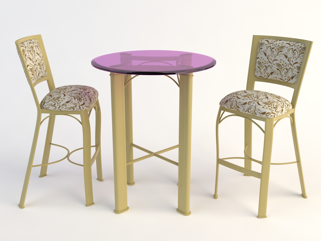 Modern minimalist style 3D dining table and chair combination_0092