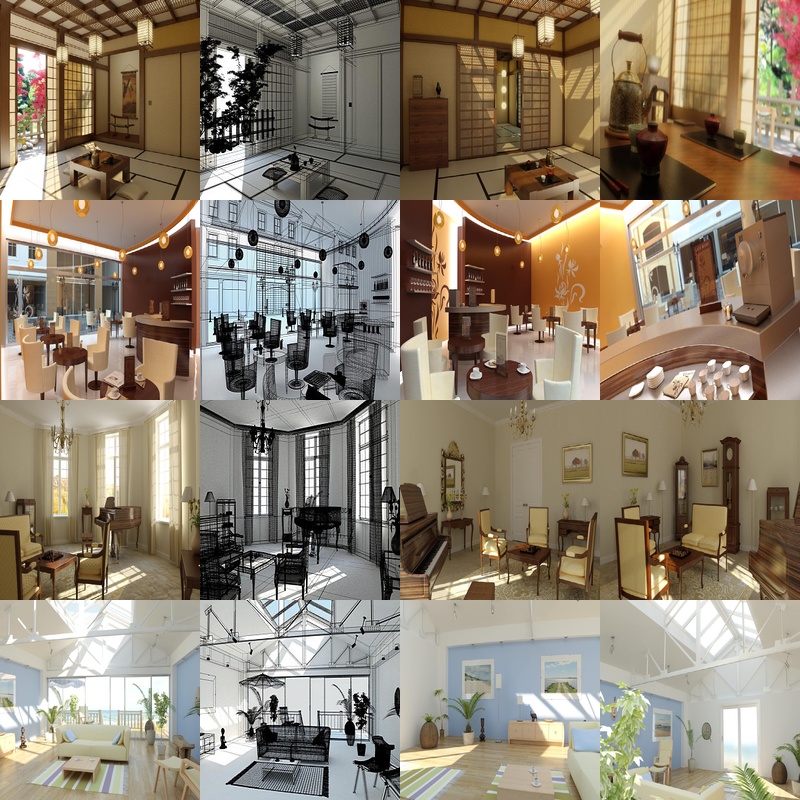 3D interior design material display_0383