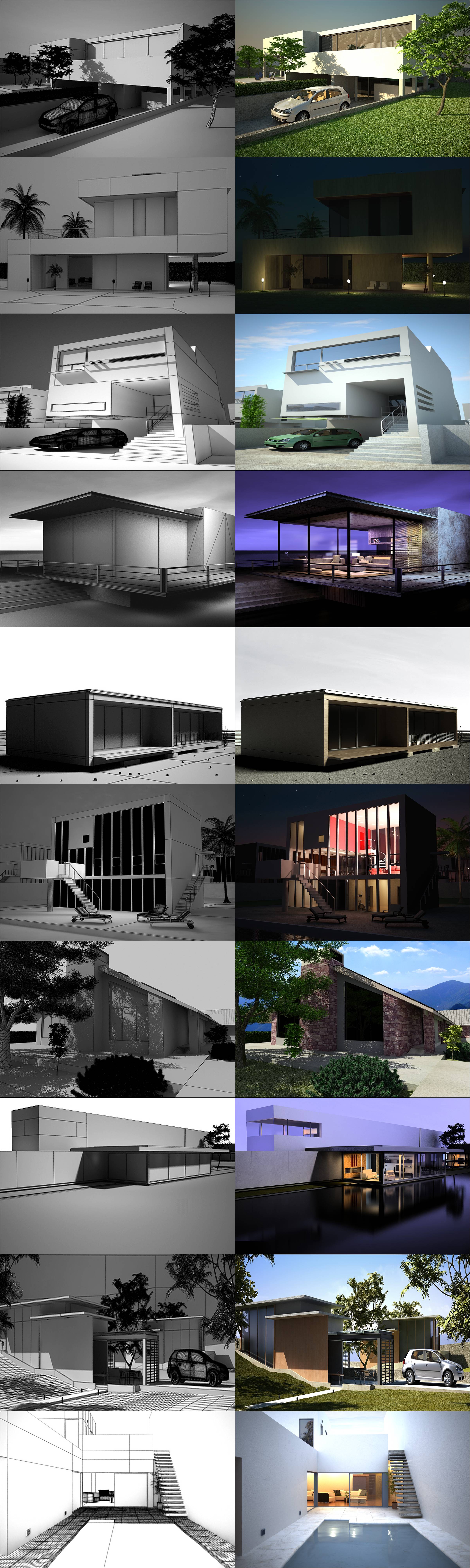 Modern building 3D model display