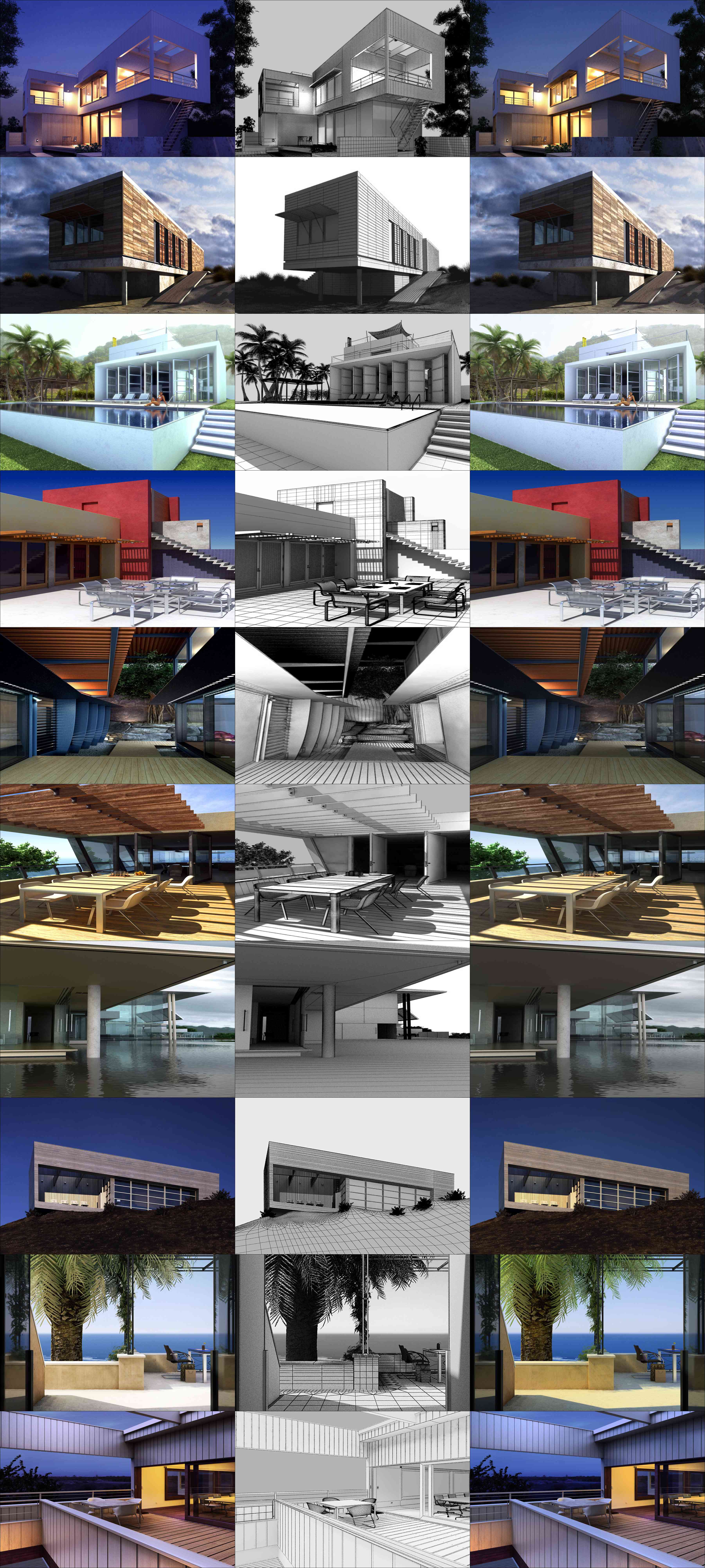 Modern building 3D model display