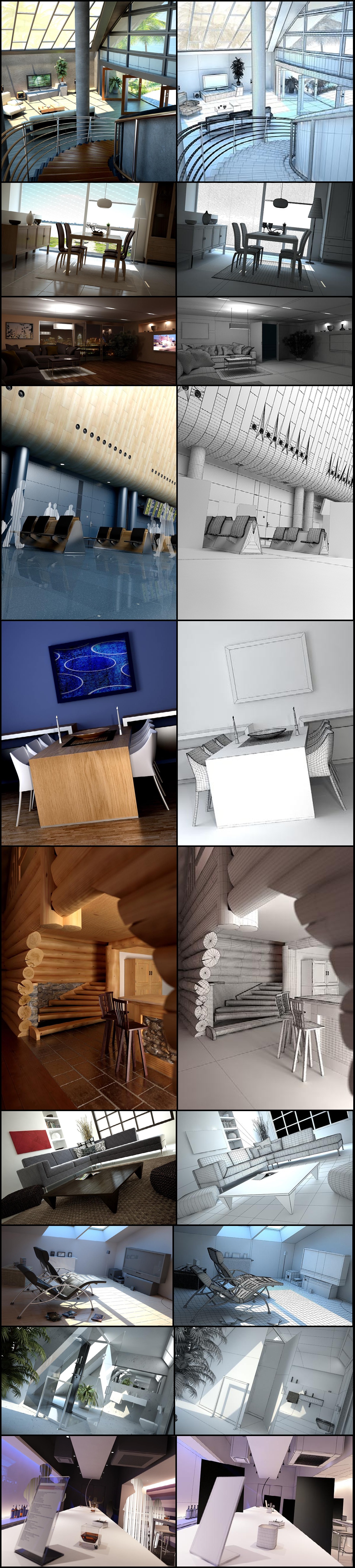 Modern interior design 3D model display